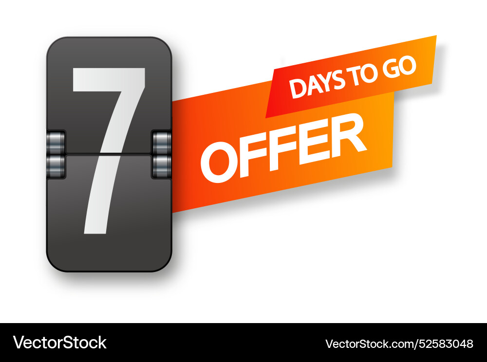 7 days to go icon set countdown of remaining vector image