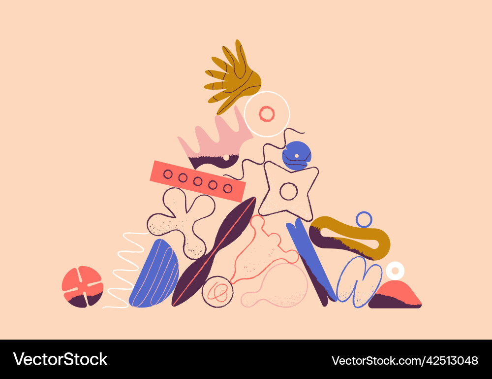 Abstract linear shape of flowers and sheets Abstract linear shape of flowers and sheets vector image