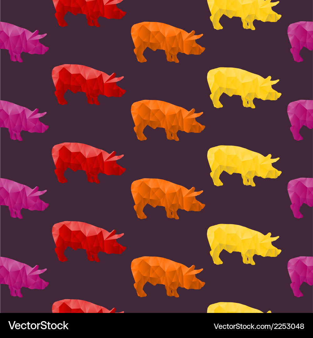 Abstract triangular pig vector image