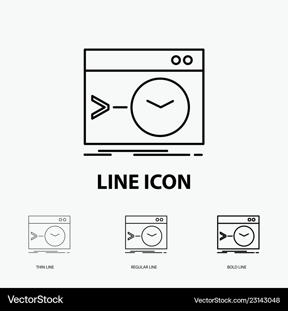 Admin command root software terminal icon in thin Admin command root software terminal icon in thin vector image