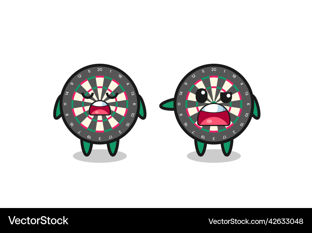 Argue between two cute dart board characters Argue between two cute dart board characters vector image