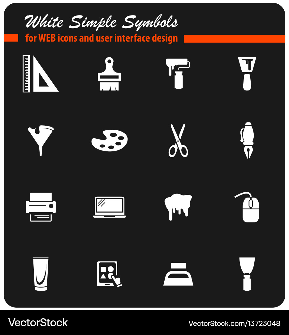 Art tools icon set Vector Image