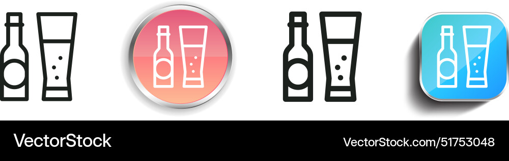 Beer icon thin linear regular and button style Beer icon thin linear regular and button style Vector Image