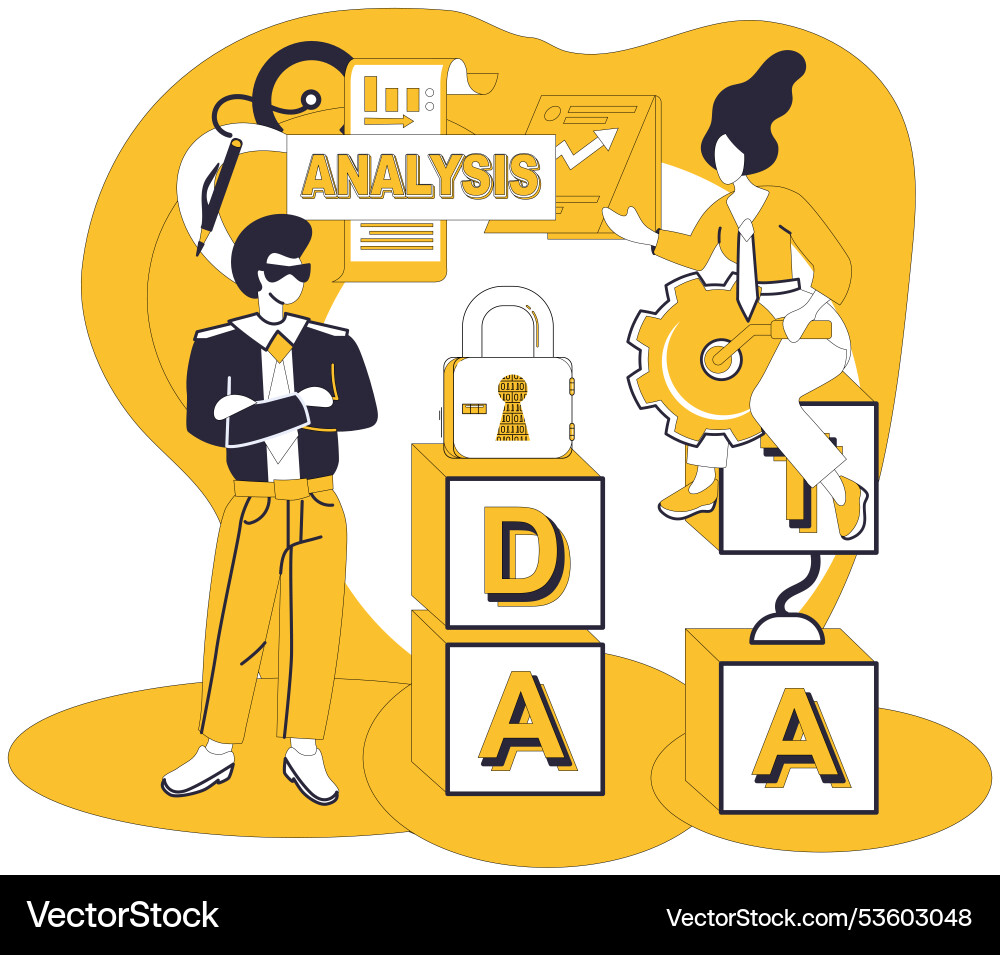 Big data datum building block forms foundation vector image