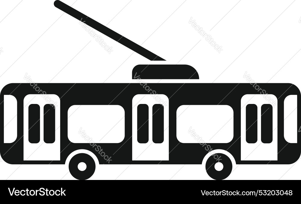 Black trolleybus side view icon representing Black trolleybus side view icon representing vector image