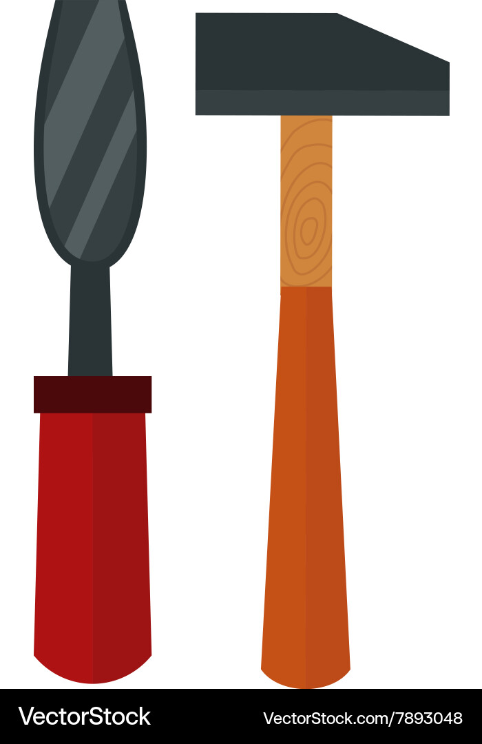 Chisel hammer vector image
