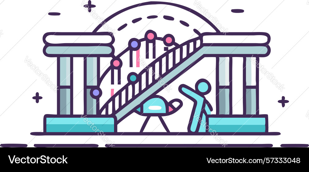 Classical architecture with figures and social Vector Image
