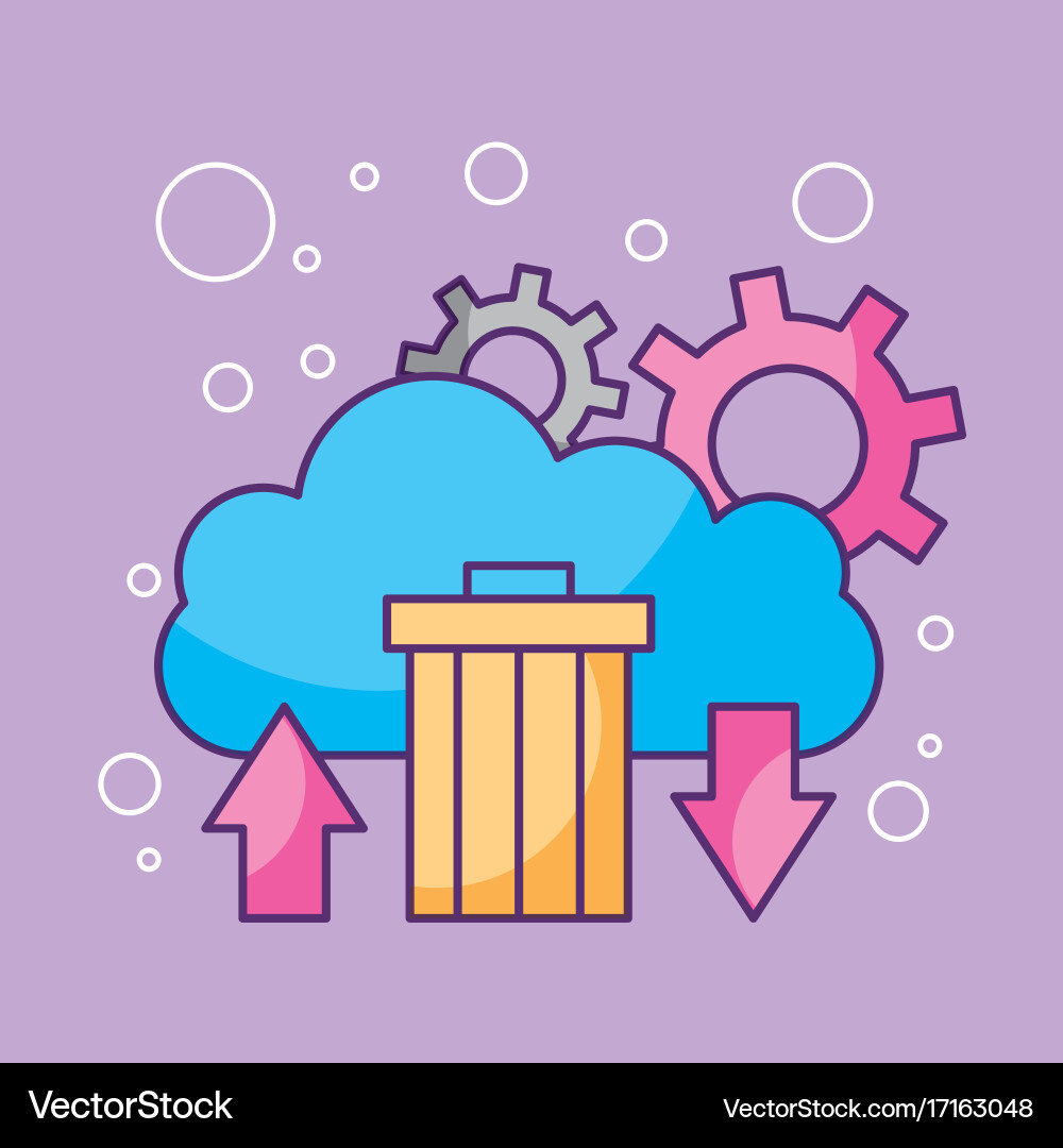 Cloud computing storage trash network icon symbol Vector Image