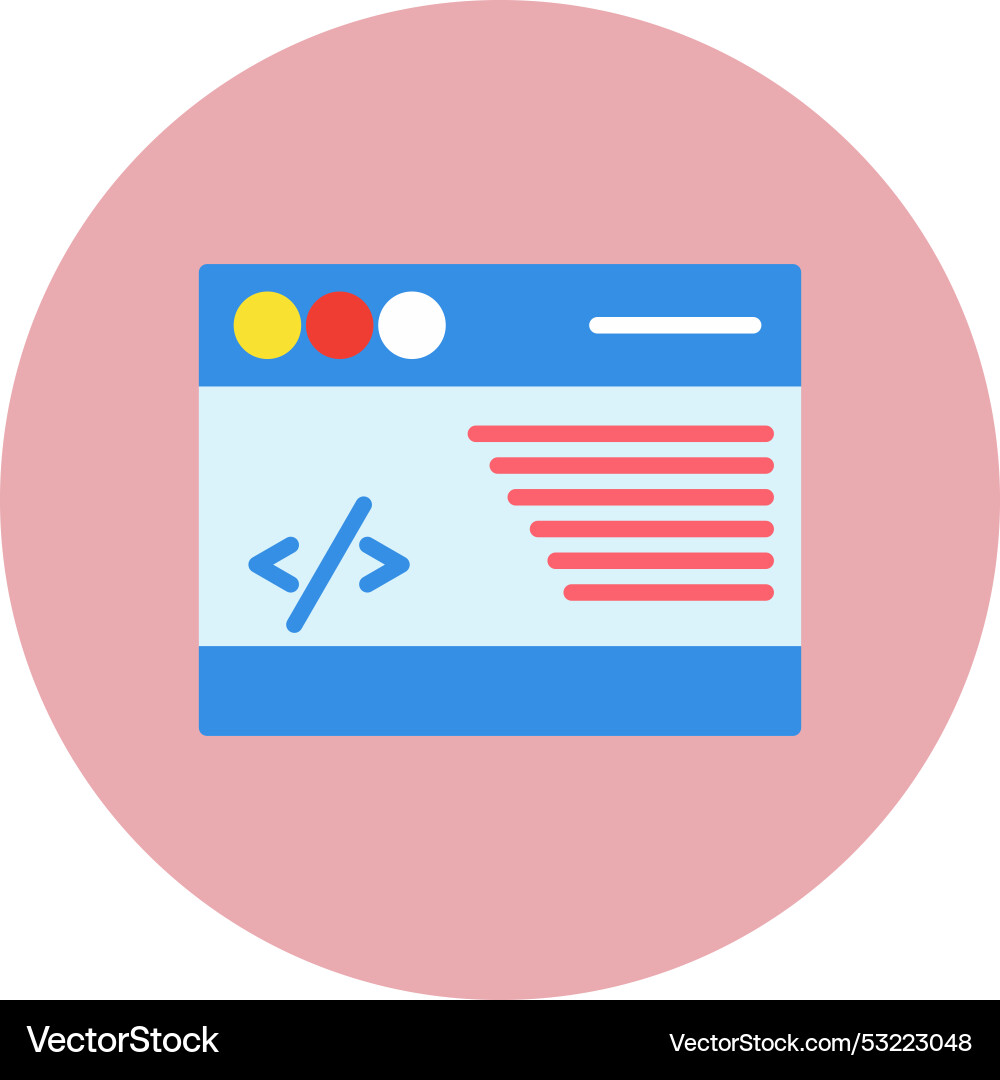 Coding flat circle icon vector image