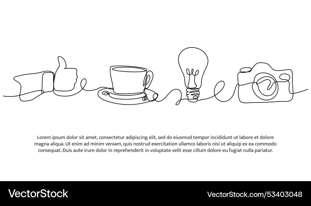 Continuous one line design of find ideas Vector Image