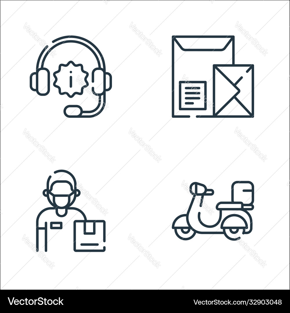 Delivery line icons linear set quality Delivery line icons linear set quality Vector Image