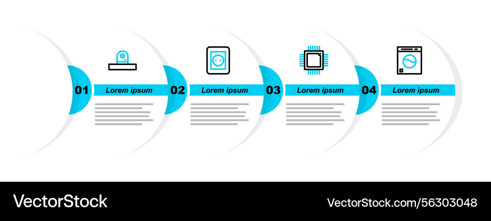 Electronics Processor Icon Set vector image