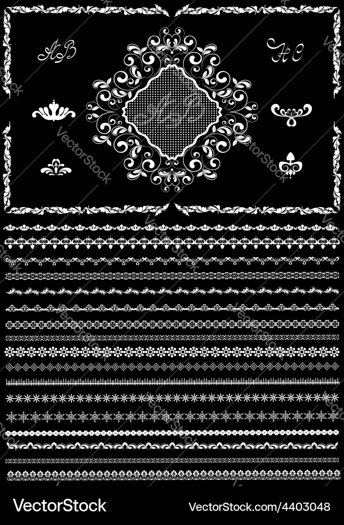 Elegant White Frame & Border Collection vector image