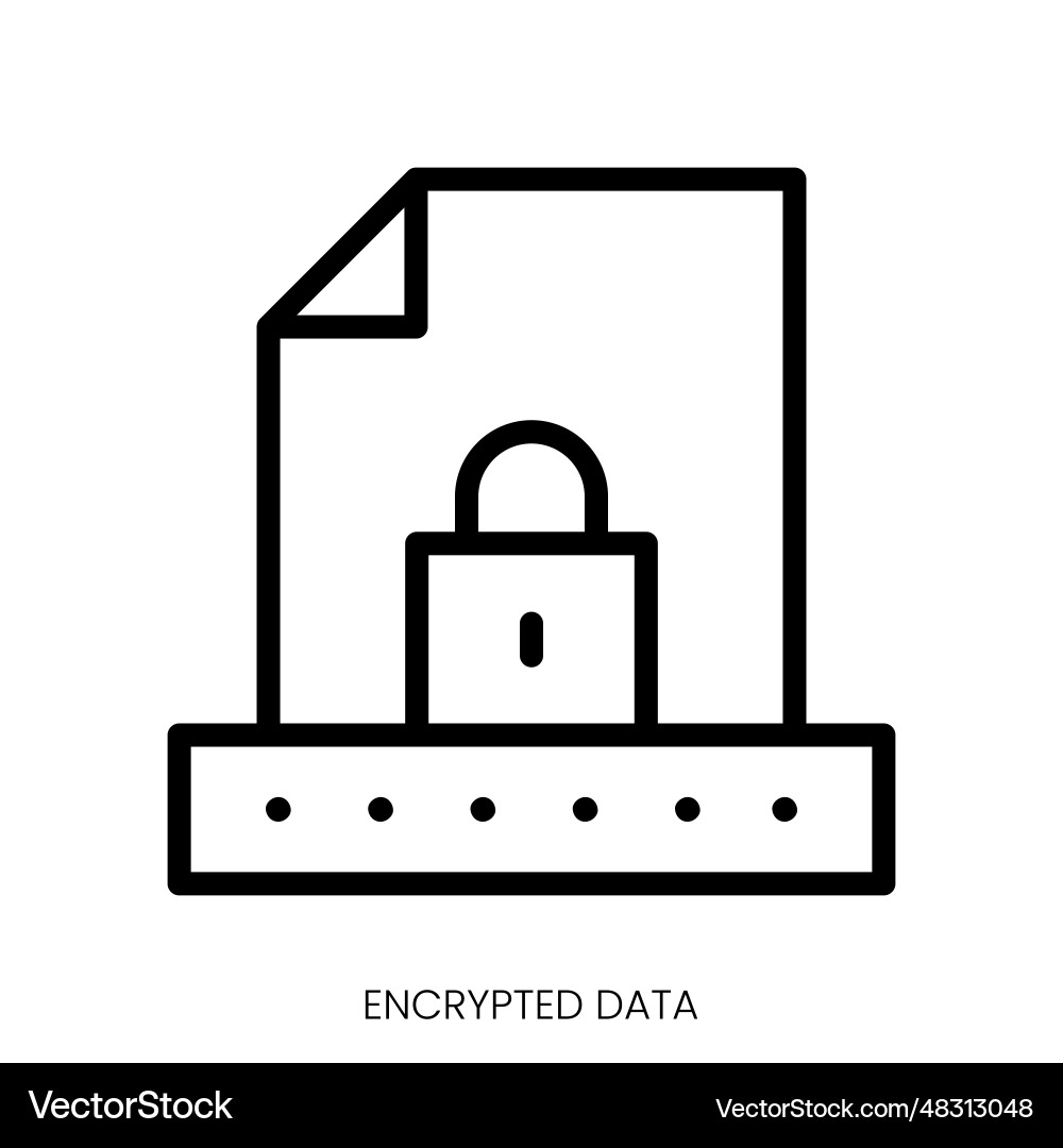 Encrypted data icon line art style design Encrypted data icon line art style design vector image