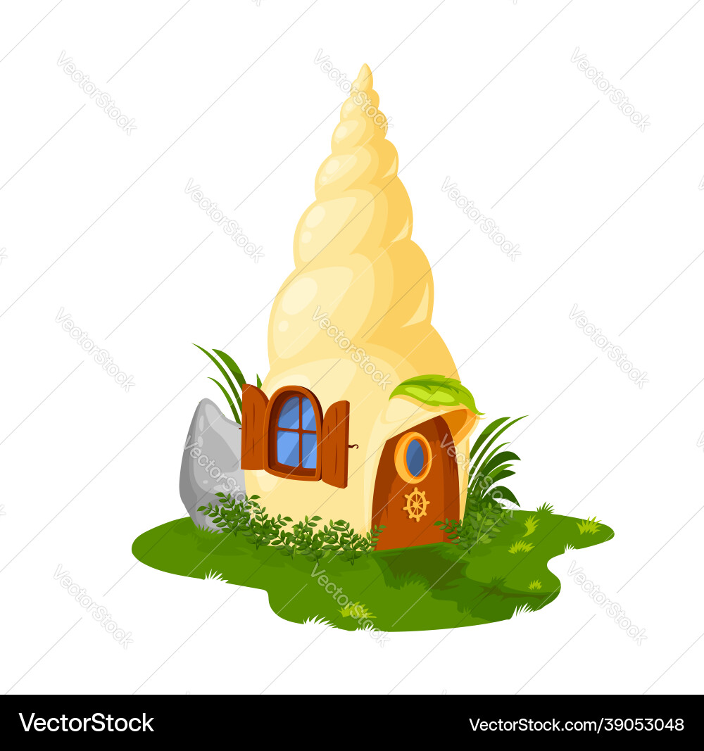 Fairy Shell Haus Wohnung von Zwerg oder Gnome Elf Fairy Shell Haus Wohnung von Zwerg oder Gnome Elf vektorbild