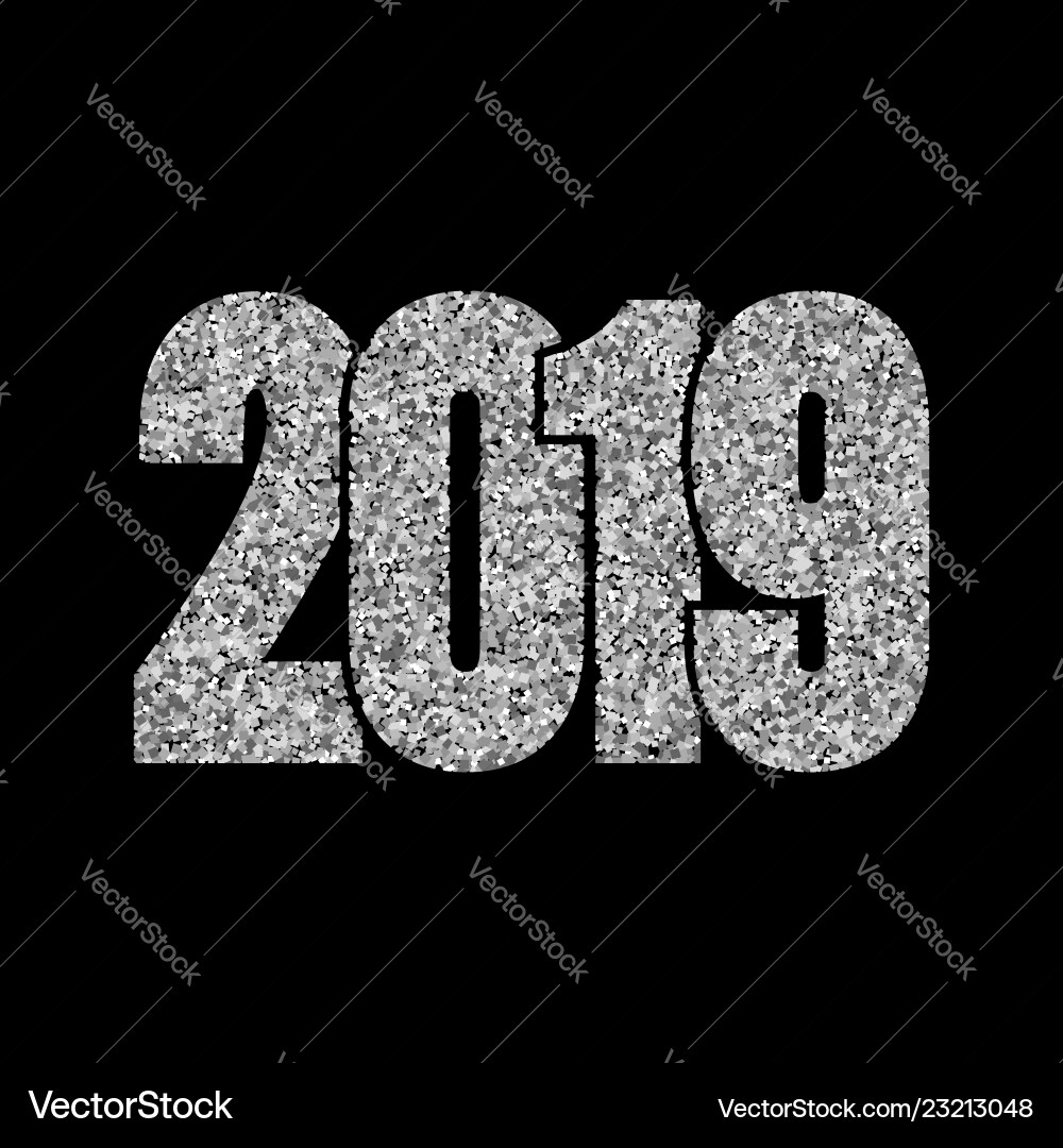 Frohes neues Jahr Silber Zahl 2019 silber Glitzer Frohes neues Jahr Silber Zahl 2019 silber Glitzer vektorbild