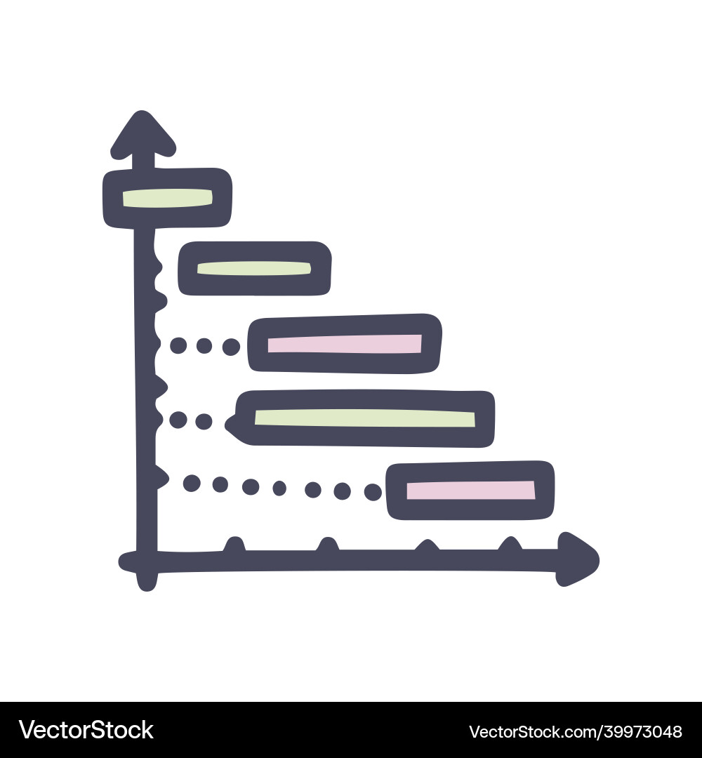 Gantt chart color doodle simple icon – Royalty-Free Vector | VectorStock, image size:1000x1080