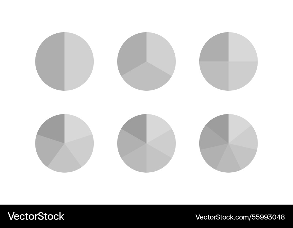 Gray colors round section graph circle chart Gray colors round section graph circle chart Vector Image
