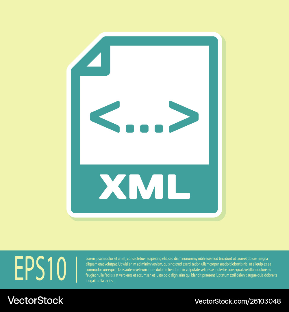 Green xml file document icon download button Green xml file document icon download button vector image