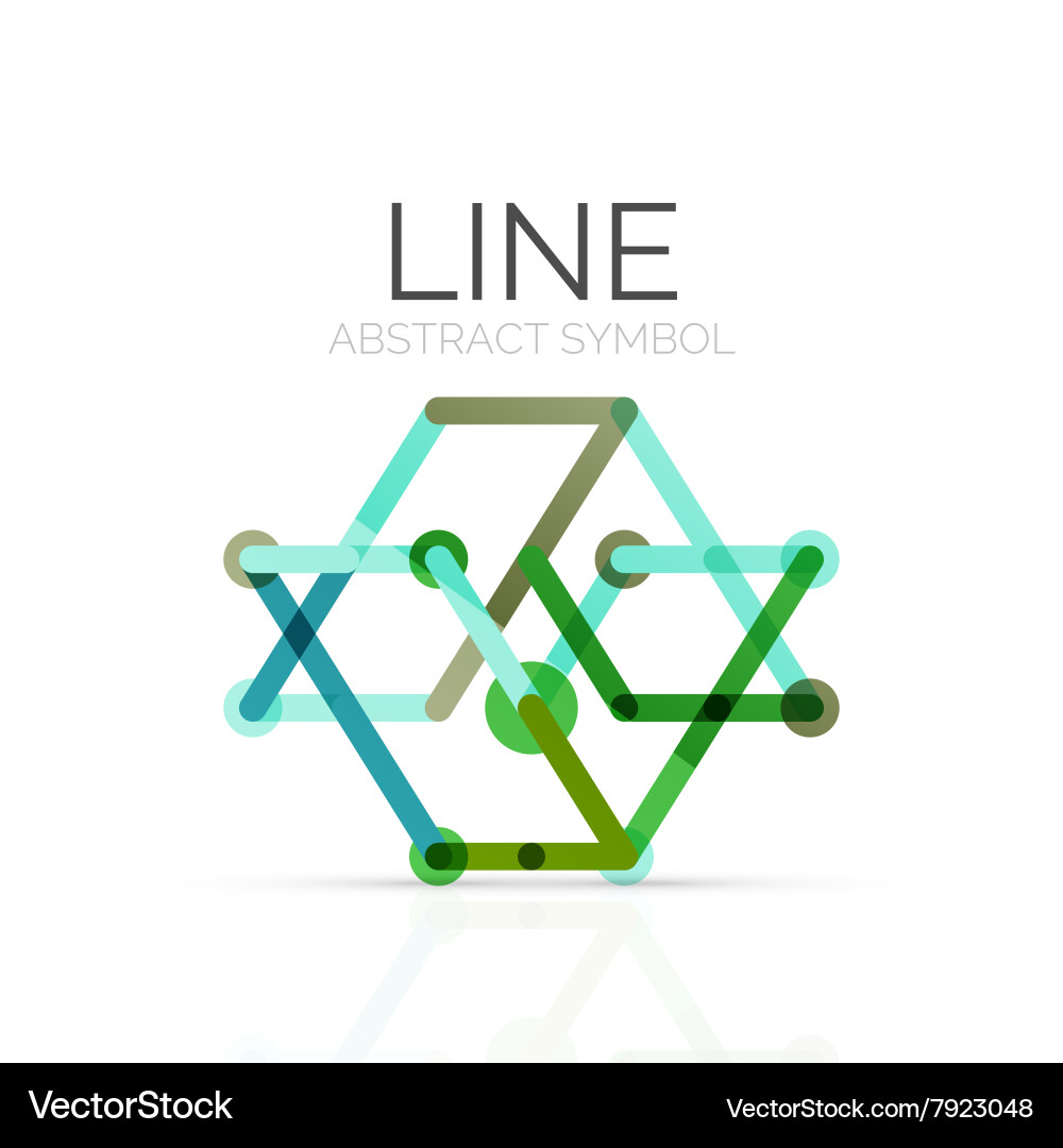Linear abstract logo connected multicolored Vector Image