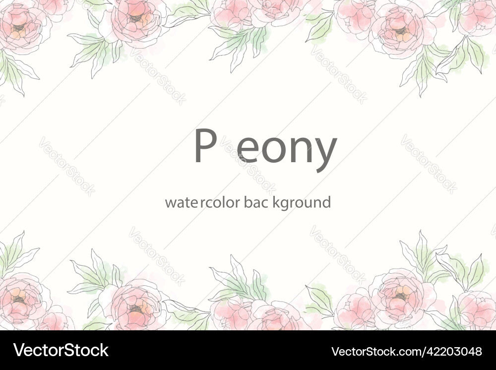 Loose watercolor doodle line art peony flower Loose watercolor doodle line art peony flower Vector Image
