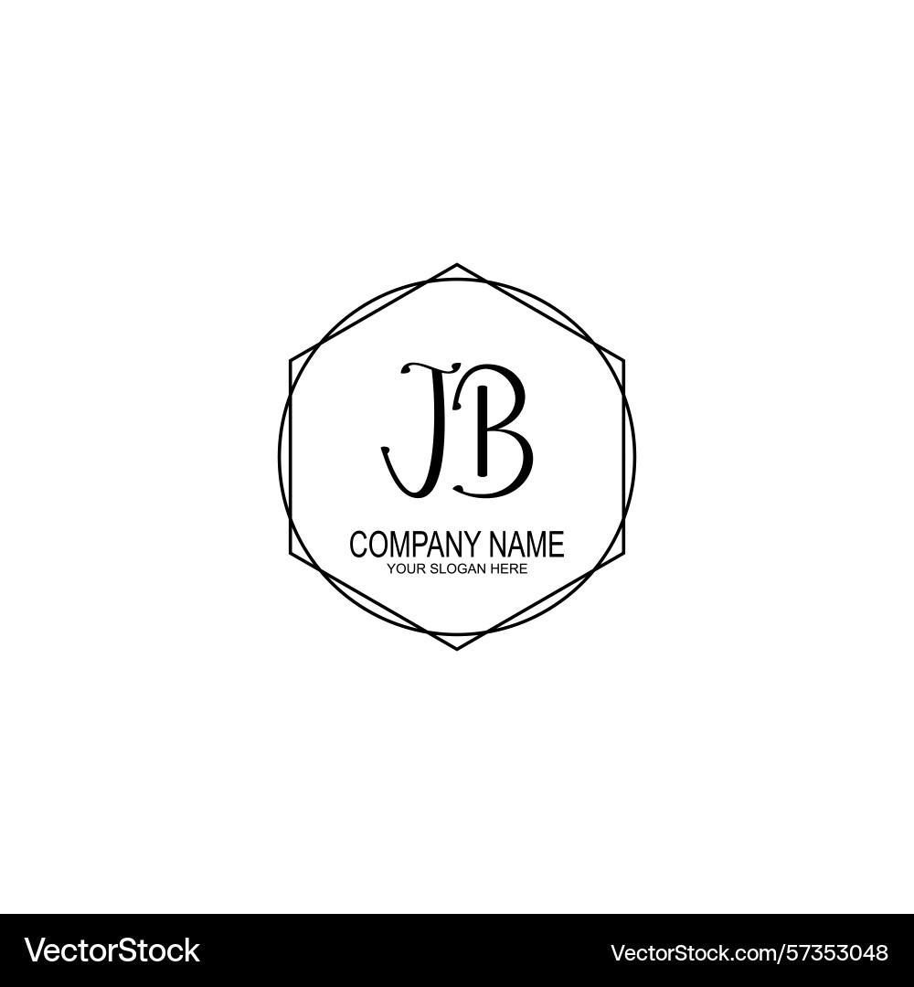 Minimalist handwritten jb initial logos with soft Vector Image