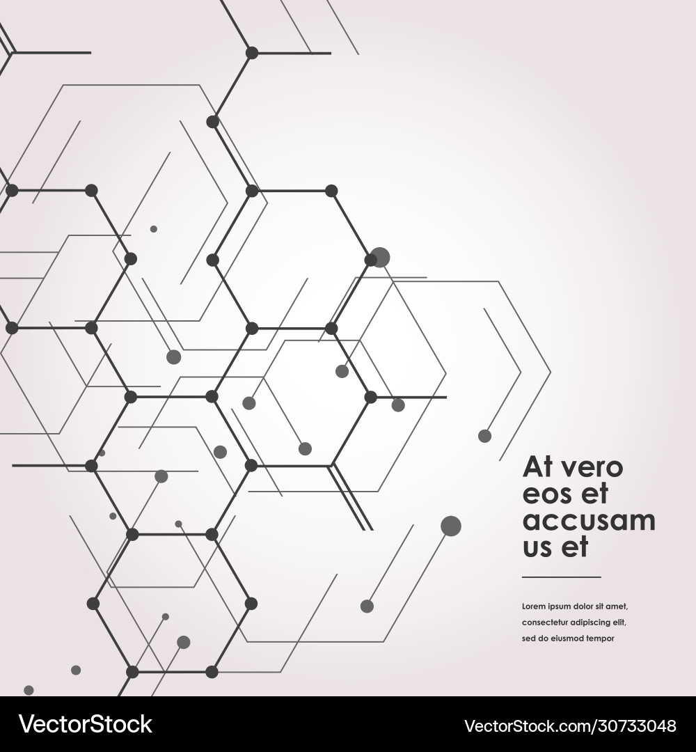 Modern connect molecular structure with hexagon Modern connect molecular structure with hexagon vector image