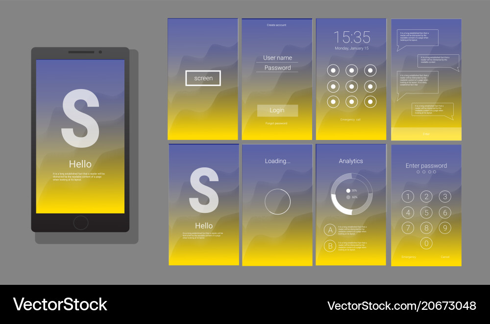 Modern ui gui screen design Modern ui gui screen design vector image
