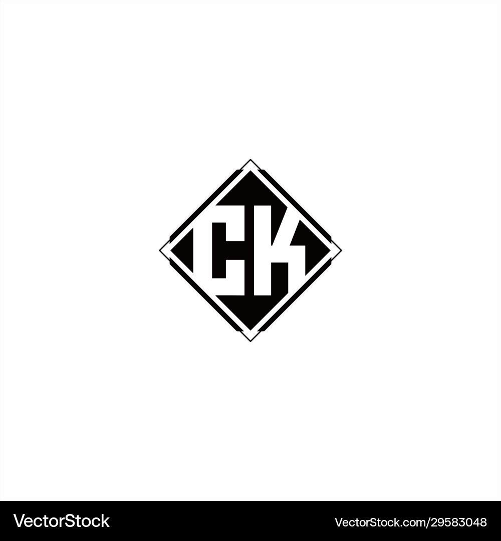 Monogram logo design with diamond square shape Vector Image