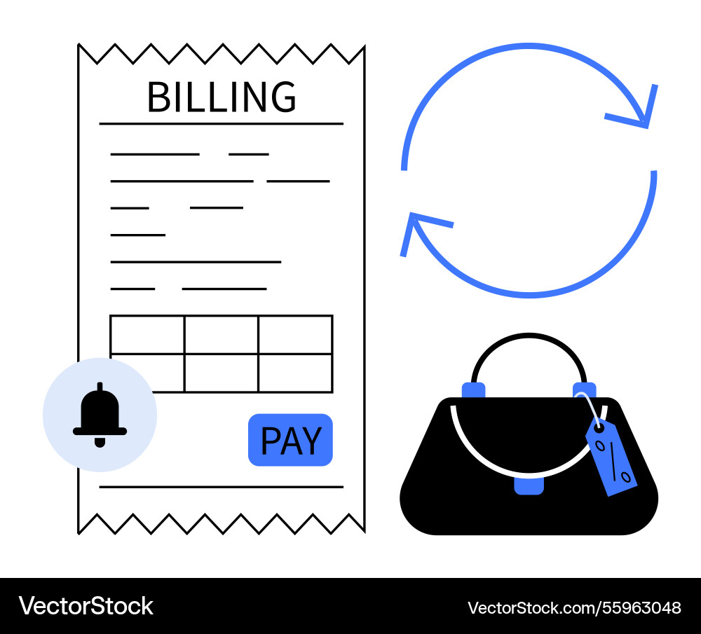 Monthly subscription billing with recurring Monthly subscription billing with recurring Vector Image