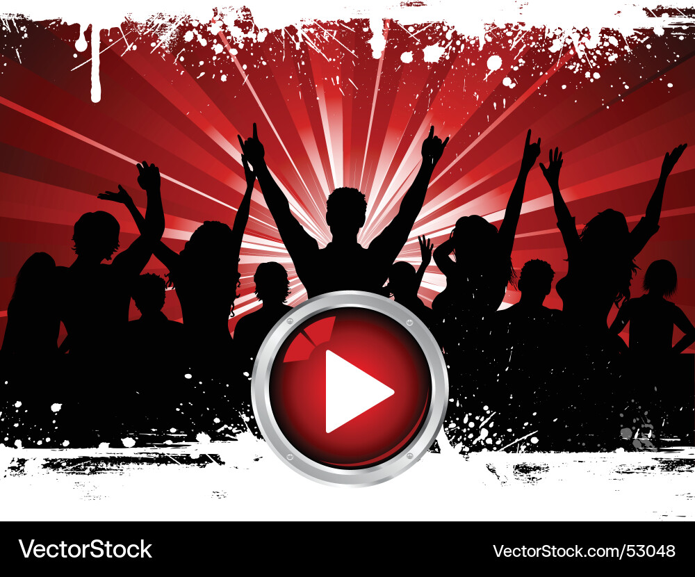 Party Button - Play Music vector image