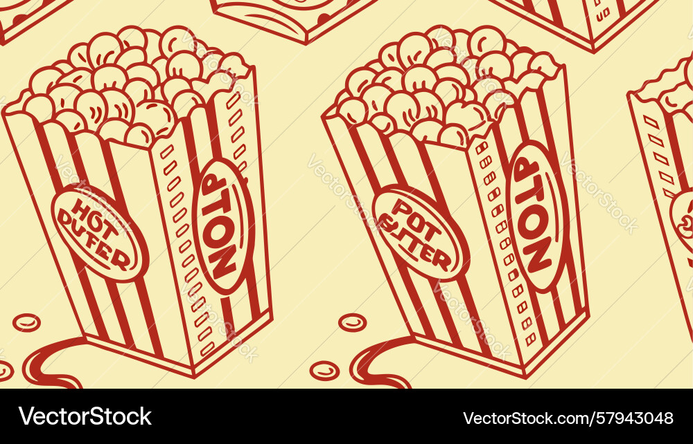Popcorn Party Pattern Vector Image