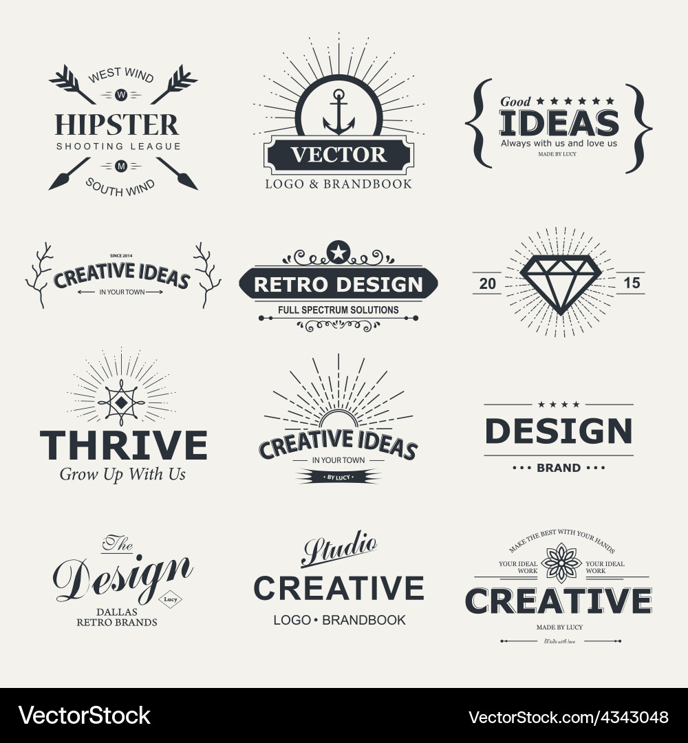 Retro Labels & Stamps Collection Vector Image
