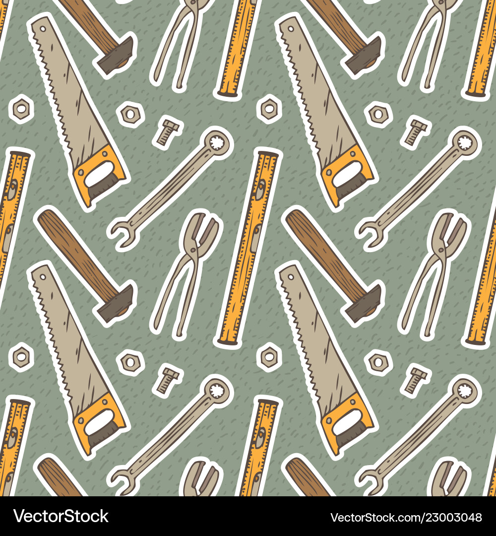 Seamless pattern with tools Seamless pattern with tools vector image