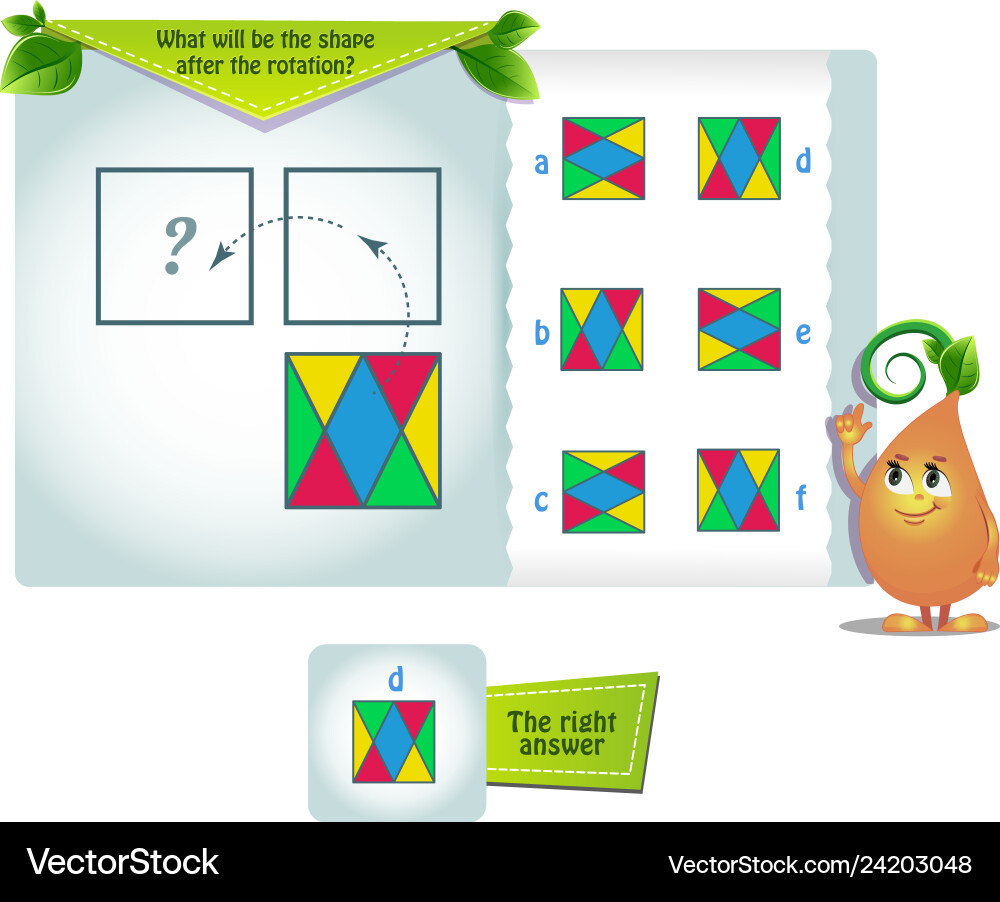 Shape Rotation Puzzle IQ Game vector image