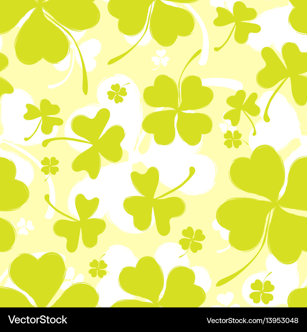Spring pattern with green clover Vector Image