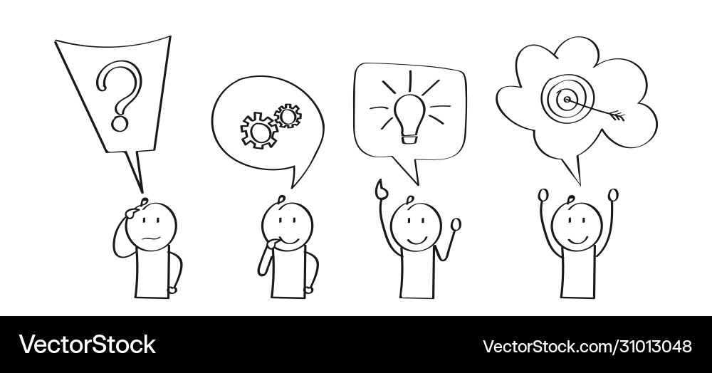 Stages business implementation startup problem Stages business implementation startup problem vector image