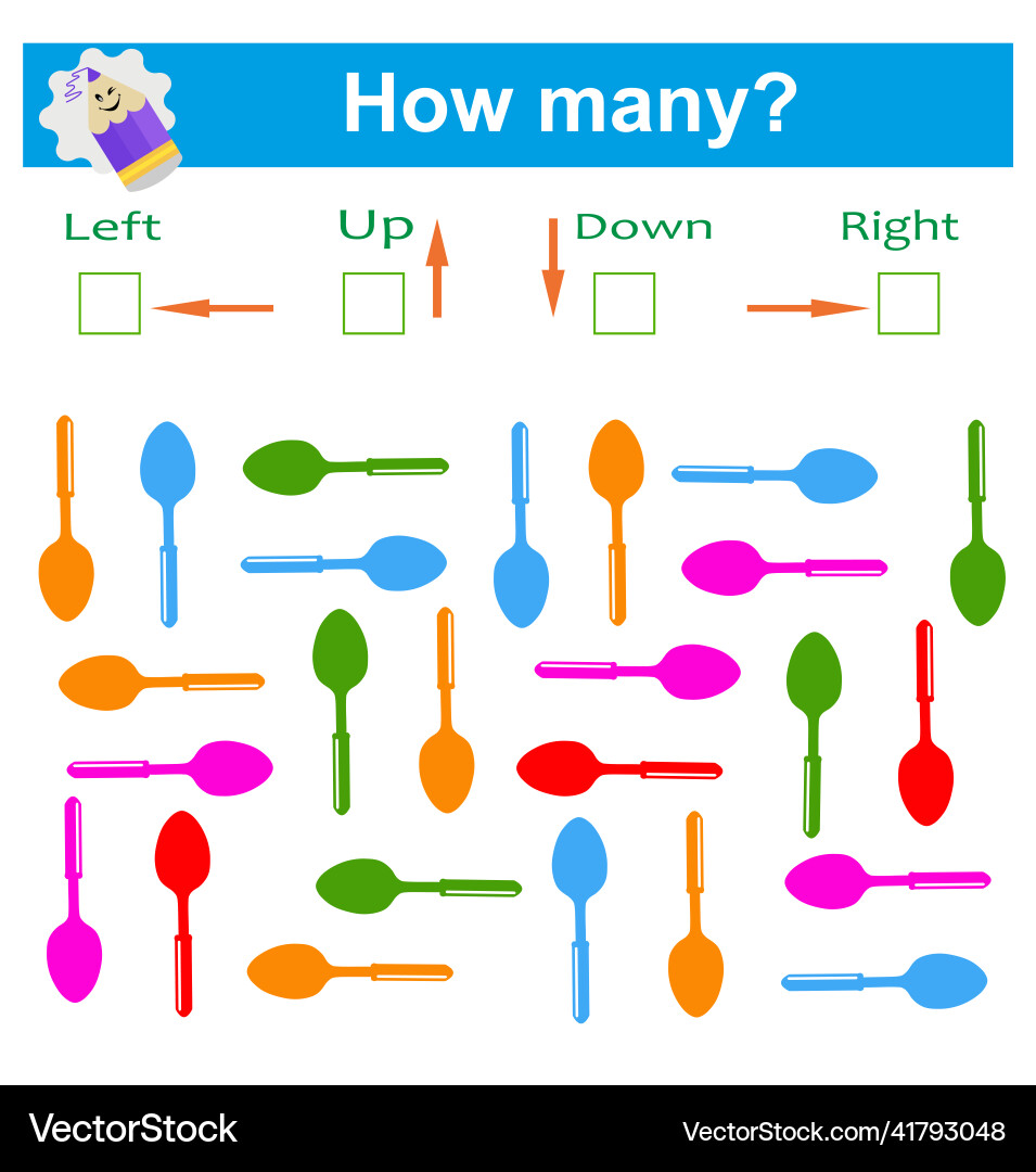 Visual logic game left or right up down vector image