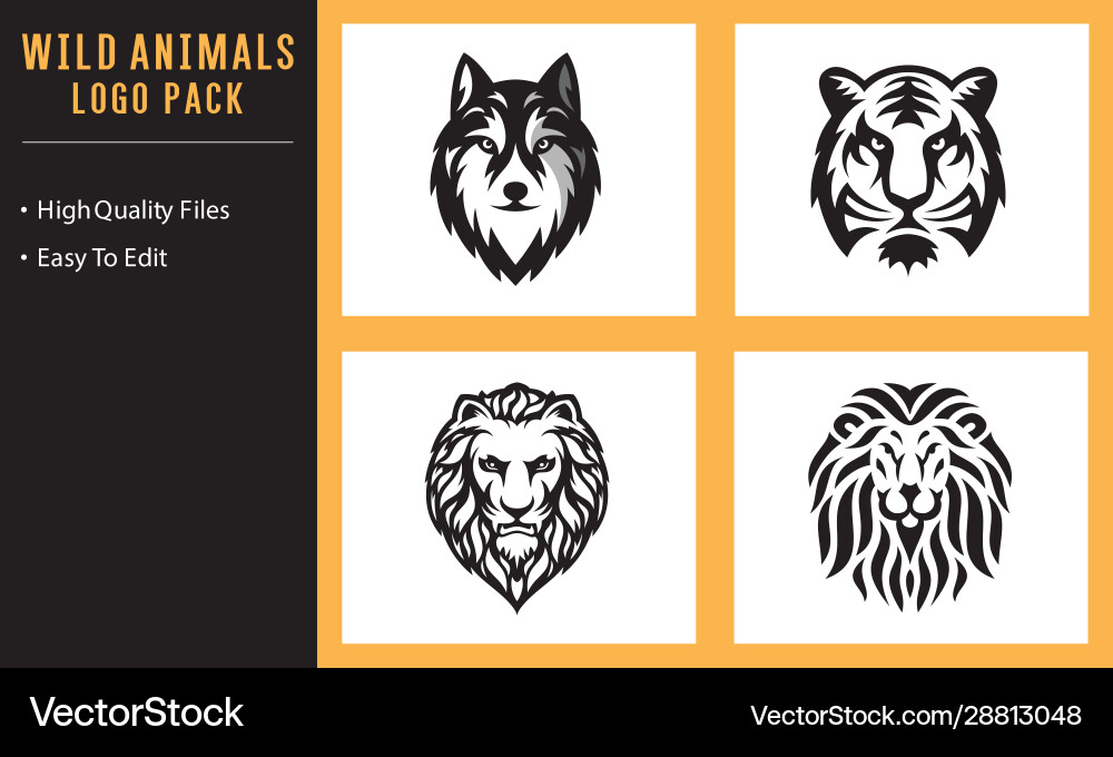 Wildtiere Logo Pack Wildtiere Logo Pack vektorbild