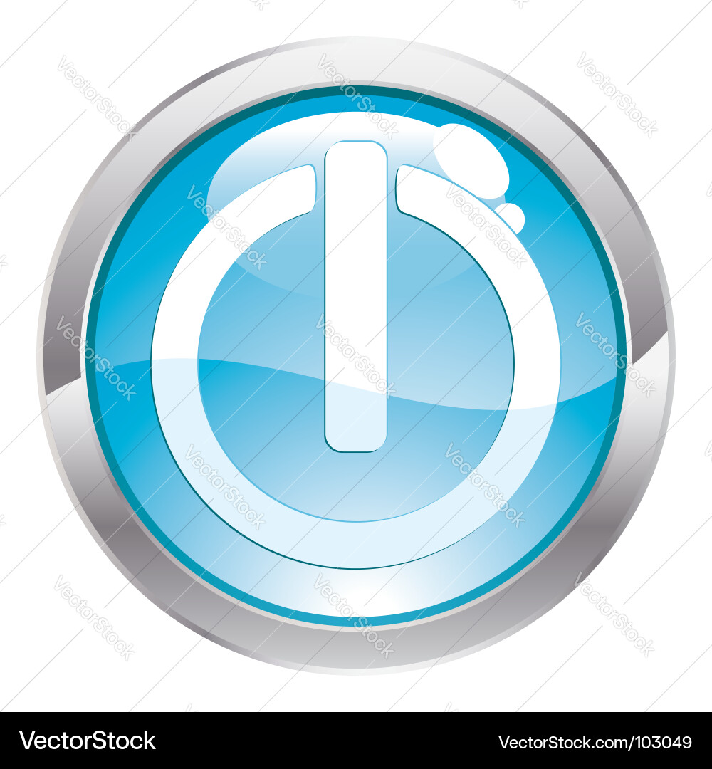 3D Circular Button with Switch Vector Image