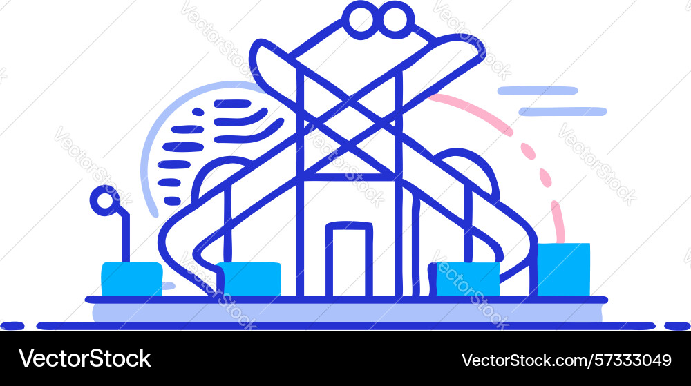 Abstract architectural structure with geometric Vector Image