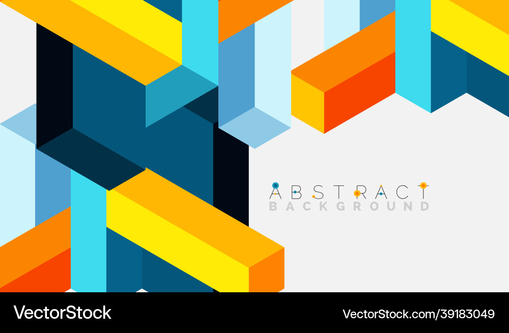 Abstract background 3d cubes cubic elements vector image