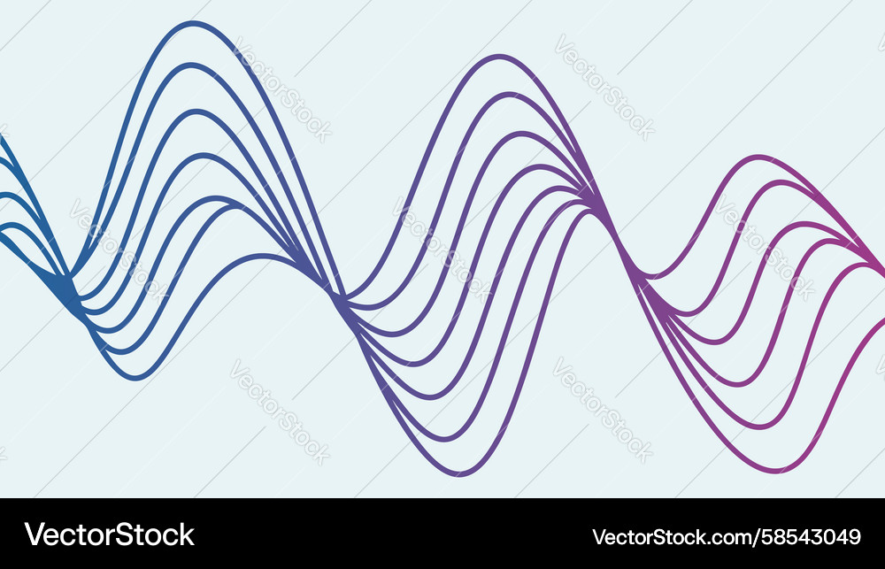 Abstract Wavy Gradient Lines Pattern Vector Image