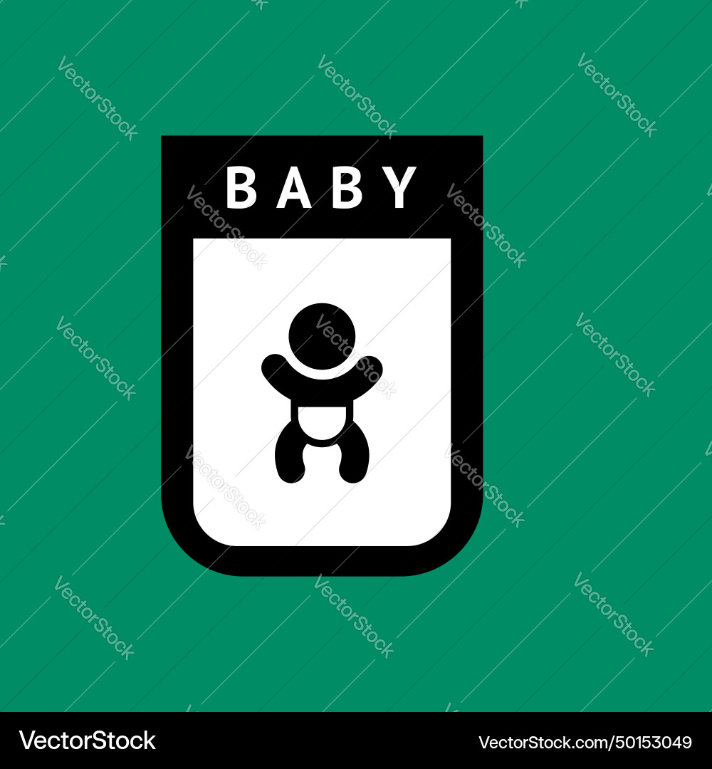 Baby changing table here wc icon in a simple style vector image
