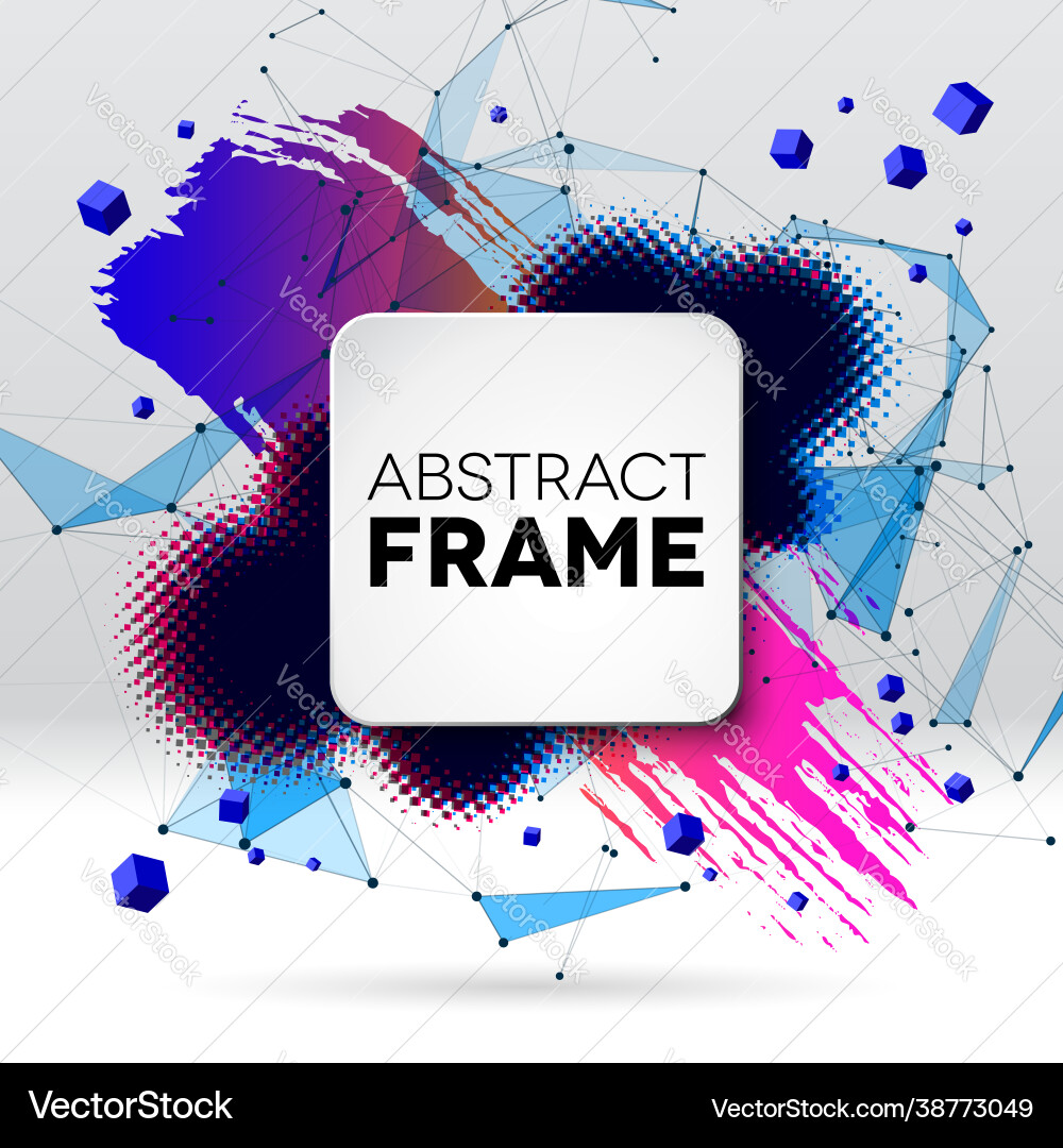 Background with brush stroke blot triangular vector image
