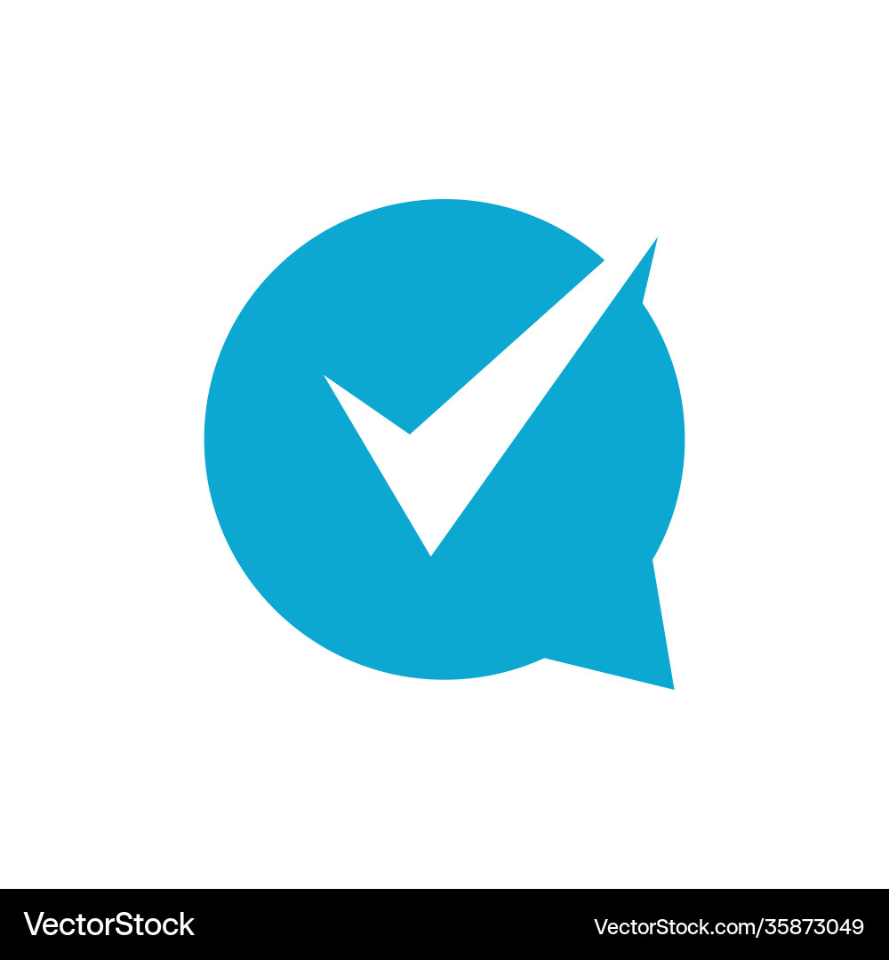 Check talk chat bubble logo icon Check talk chat bubble logo icon vector image
