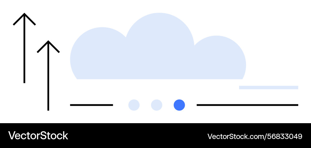 Cloud data transfer with arrows and minimalistic Cloud data transfer with arrows and minimalistic vector image