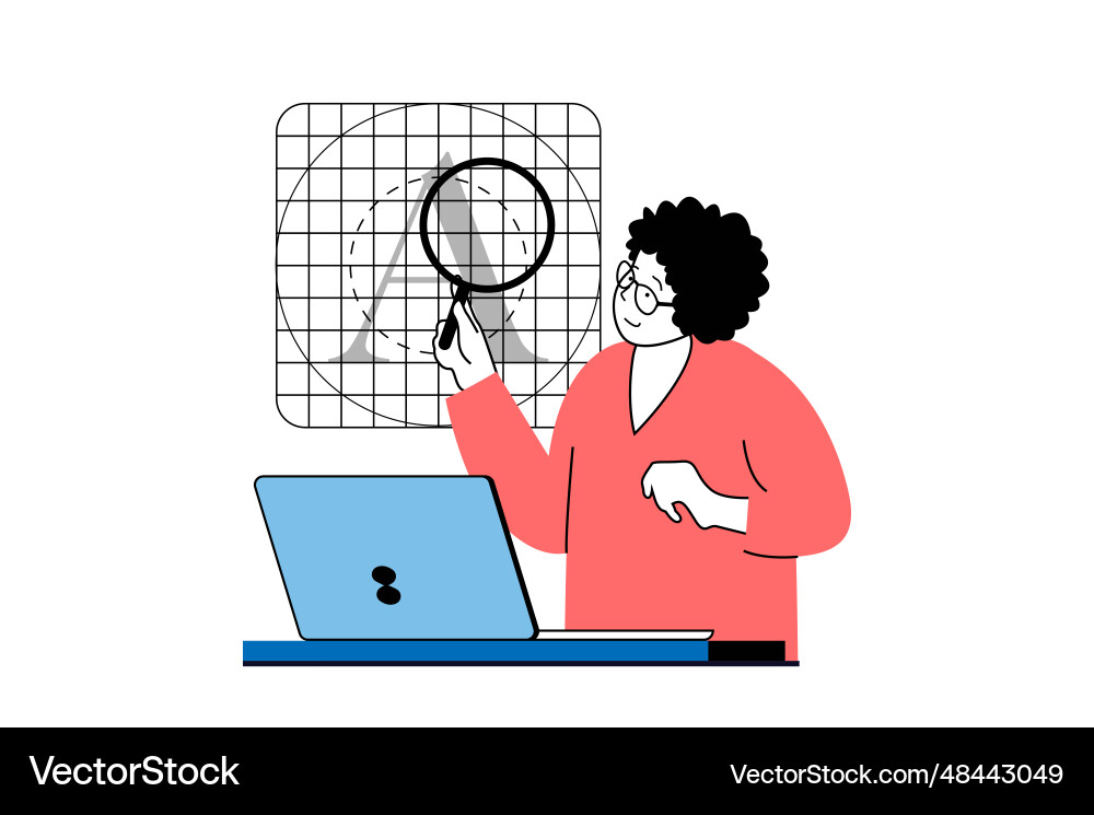 Designer agency concept with people scene in flat Designer agency concept with people scene in flat Vector Image