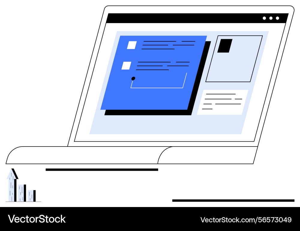 Digital workspace with interactive interface Digital workspace with interactive interface vector image