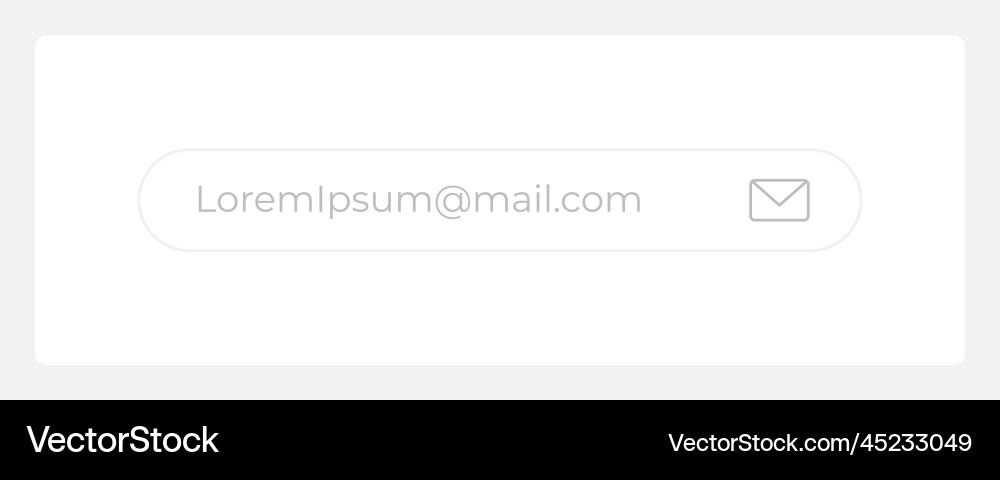 Email input field ui element template Email input field ui element template vector image